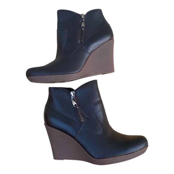 NWOT UGG Meredith Ankle Wedge Boots Brown Leather Womens US 9.5 SN 1009948 - Picture 2 of 16